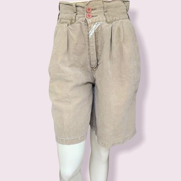 Vintage 80’s Jordache super high waisted paper bag style pleated walking shorts - Picture 1 of 9